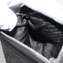 PRADA Pouch Canvas Leather Brown Silver Auth bs20555-17