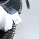 PRADA Pouch Canvas Leather Brown Silver Auth bs20555-12