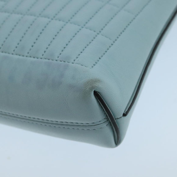 LOEWE Anagram Clutch Bag Leather Light Blue Auth bs20557