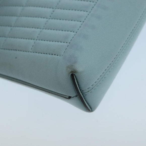 LOEWE Anagram Clutch Bag Leather Light Blue Auth bs20557