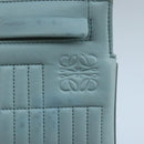 LOEWE Anagram Clutch Bag Leather Light Blue Auth bs20557-8
