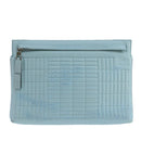 LOEWE Anagram Clutch Bag Leather Light Blue Auth bs20557-13