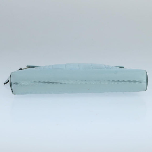 LOEWE Anagram Clutch Bag Leather Light Blue Auth bs20557