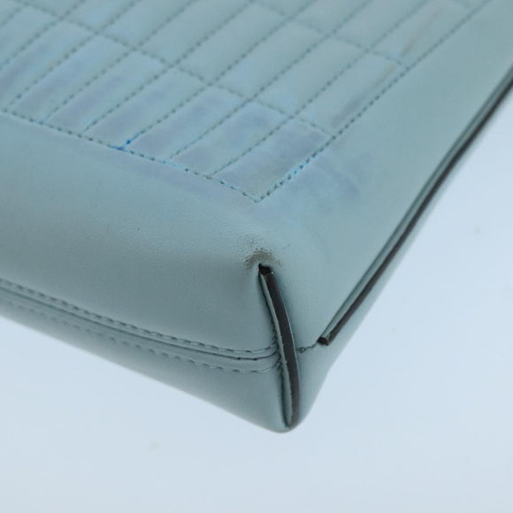 LOEWE Anagram Clutch Bag Leather Light Blue Auth bs20557