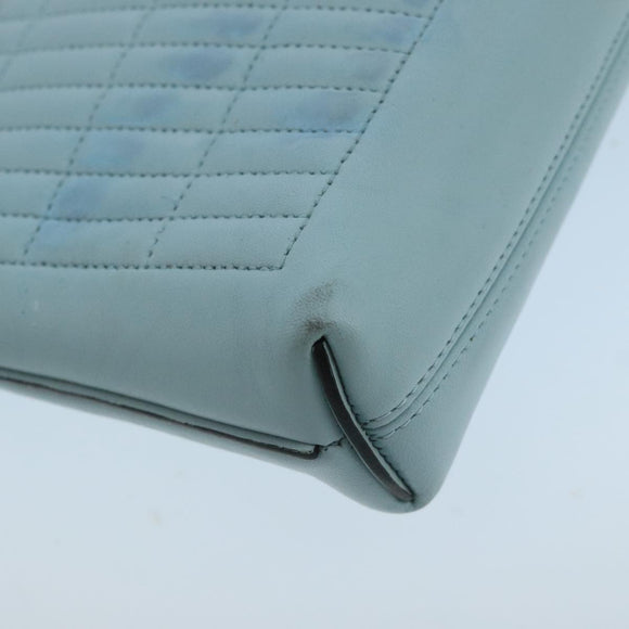 LOEWE Anagram Clutch Bag Leather Light Blue Auth bs20557