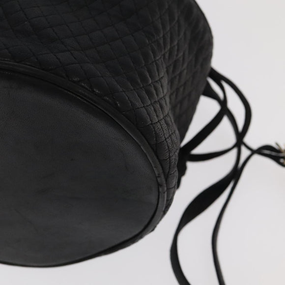 BALLY Shoulder Bag Leather Black Gold Auth bs20559