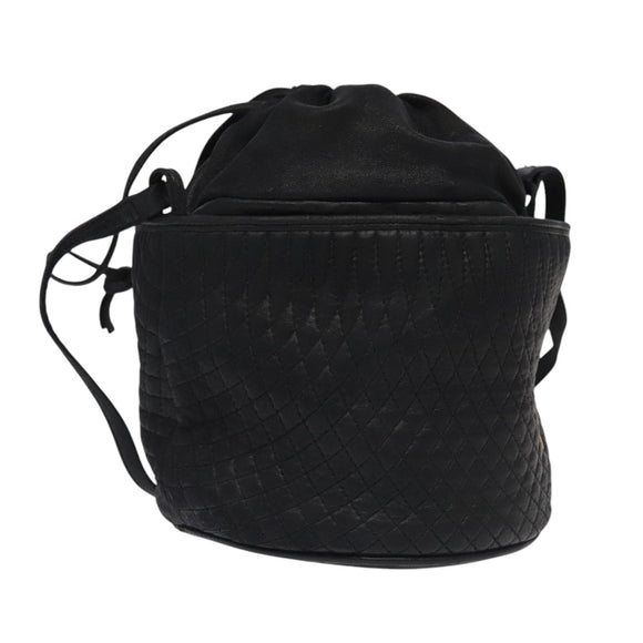 BALLY Shoulder Bag Leather Black Gold Auth bs20559