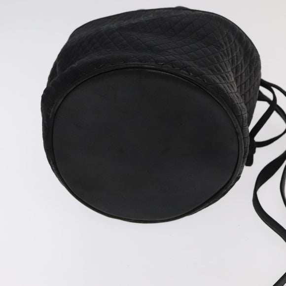 BALLY Shoulder Bag Leather Black Gold Auth bs20559