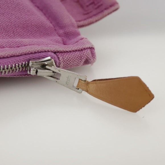 HERMES Bora Bora Pouch MM Pouch Canvas Purple Silver Auth bs20572