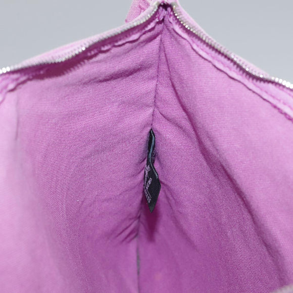 HERMES Bora Bora Pouch MM Pouch Canvas Purple Silver Auth bs20572