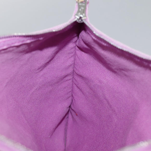 HERMES Bora Bora Pouch MM Pouch Canvas Purple Silver Auth bs20572