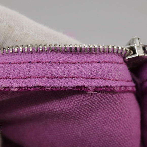 HERMES Bora Bora Pouch MM Pouch Canvas Purple Silver Auth bs20572