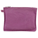 HERMES Bora Bora Pouch MM Pouch Canvas Purple Silver Auth bs20572-13