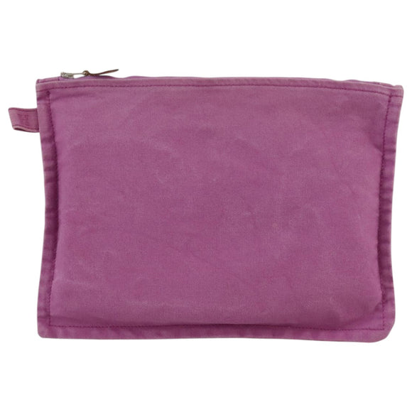 HERMES Bora Bora Pouch MM Pouch Canvas Purple Silver Auth bs20572
