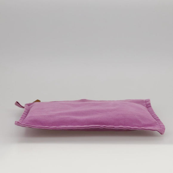 HERMES Bora Bora Pouch MM Pouch Canvas Purple Silver Auth bs20572