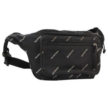 BALENCIAGA Allover Explorer Body Bag Nylon Black 482389 Auth bs20580