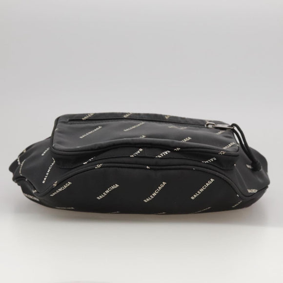 BALENCIAGA Allover Explorer Body Bag Nylon Black 482389 Auth bs20580
