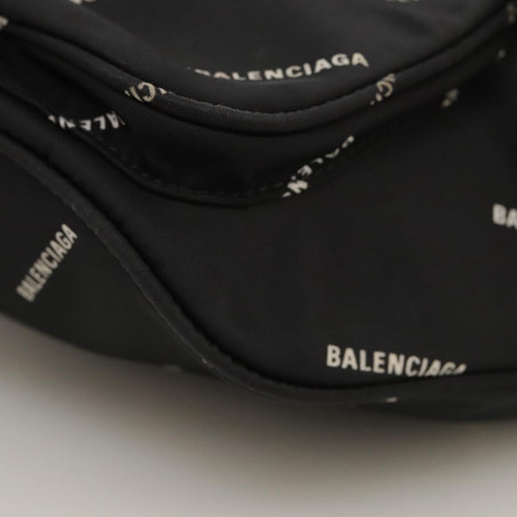 BALENCIAGA Allover Explorer Body Bag Nylon Black 482389 Auth bs20580