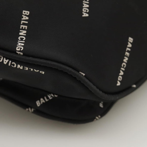 BALENCIAGA Allover Explorer Body Bag Nylon Black 482389 Auth bs20580