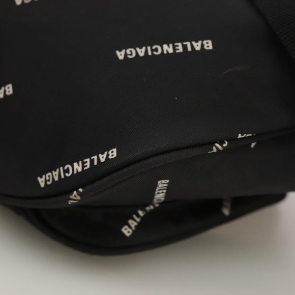 BALENCIAGA Allover Explorer Body Bag Nylon Black 482389 Auth bs20580