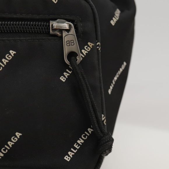 BALENCIAGA Allover Explorer Body Bag Nylon Black 482389 Auth bs20580