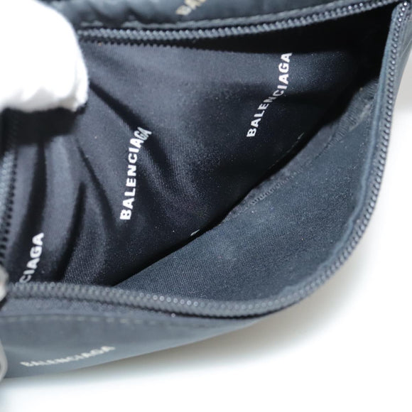 BALENCIAGA Allover Explorer Body Bag Nylon Black 482389 Auth bs20580