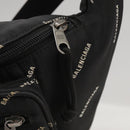 BALENCIAGA Allover Explorer Body Bag Nylon Black 482389 Auth bs20580-10
