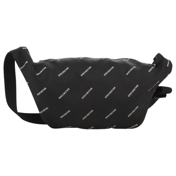 BALENCIAGA Allover Explorer Body Bag Nylon Black 482389 Auth bs20580