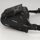 BALENCIAGA Allover Explorer Body Bag Nylon Black 482389 Auth bs20580-4