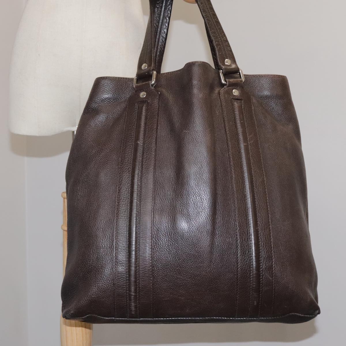 GUCCI Tote Bag Leather Brown 232600 Auth bs20584