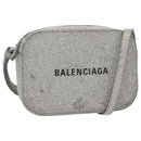 BALENCIAGA Camera bag Every day Shoulder Bag Leather Silver 552372 Auth bs20585-1