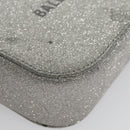 BALENCIAGA Camera bag Every day Shoulder Bag Leather Silver 552372 Auth bs20585-15
