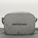 BALENCIAGA Camera bag Every day Shoulder Bag Leather Silver 552372 Auth bs20585-12