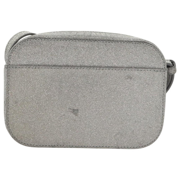 BALENCIAGA Camera bag Every day Shoulder Bag Leather Silver 552372 Auth bs20585