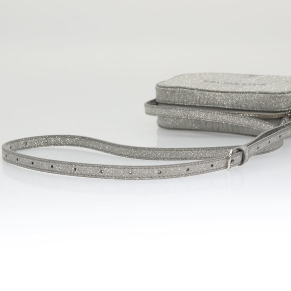 BALENCIAGA Camera bag Every day Shoulder Bag Leather Silver 552372 Auth bs20585