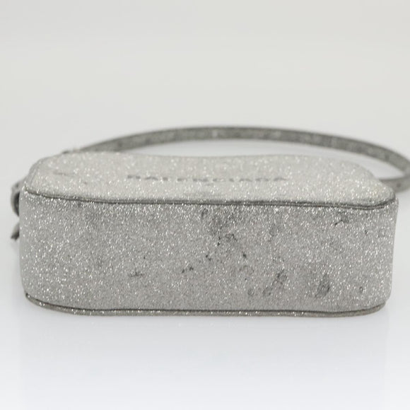 BALENCIAGA Camera bag Every day Shoulder Bag Leather Silver 552372 Auth bs20585