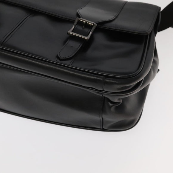 VERSACE Shoulder Bag Leather Black Auth bs20588