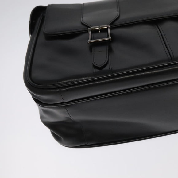 VERSACE Shoulder Bag Leather Black Auth bs20588