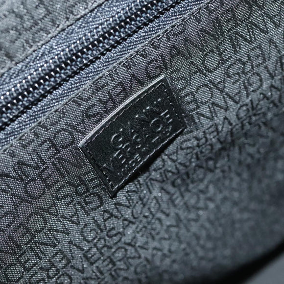VERSACE Shoulder Bag Leather Black Auth bs20588