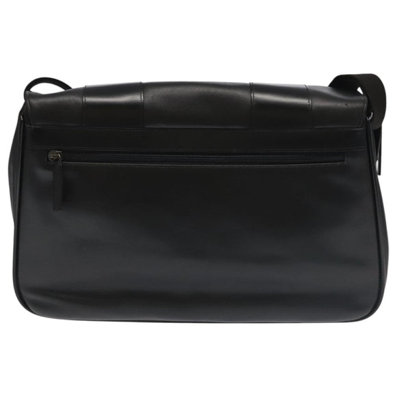 VERSACE Shoulder Bag Leather Black Auth bs20588