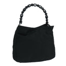 Christian Dior Maris Pearl Hand Bag Leather Black Silver Auth bs20633-1