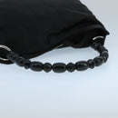 Christian Dior Maris Pearl Hand Bag Leather Black Silver Auth bs20633-7