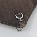 GUCCI GG Canvas Abbey Shoulder Bag Outlet Dark Brown Silver 268642 Auth bs20652-9