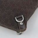 GUCCI GG Canvas Abbey Shoulder Bag Outlet Dark Brown Silver 268642 Auth bs20652-15