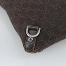 GUCCI GG Canvas Abbey Shoulder Bag Outlet Dark Brown Silver 268642 Auth bs20652-16