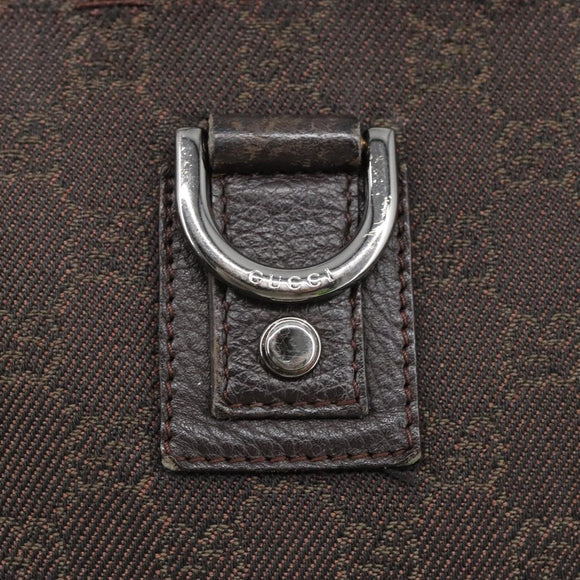 GUCCI GG Canvas Abbey Shoulder Bag Outlet Dark Brown Silver 268642 Auth bs20652