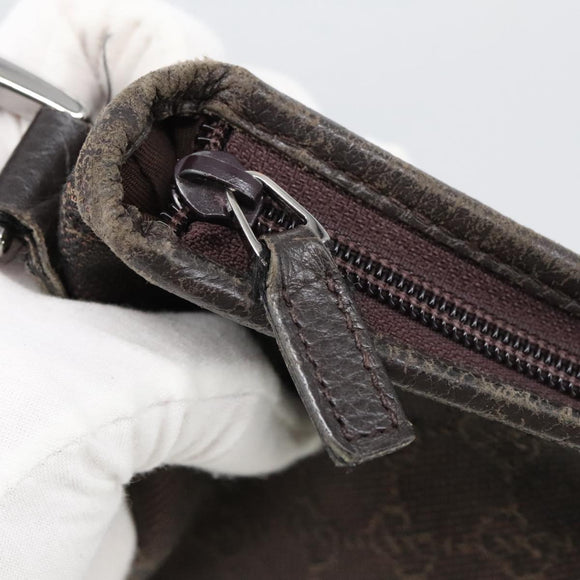 GUCCI GG Canvas Abbey Shoulder Bag Outlet Dark Brown Silver 268642 Auth bs20652