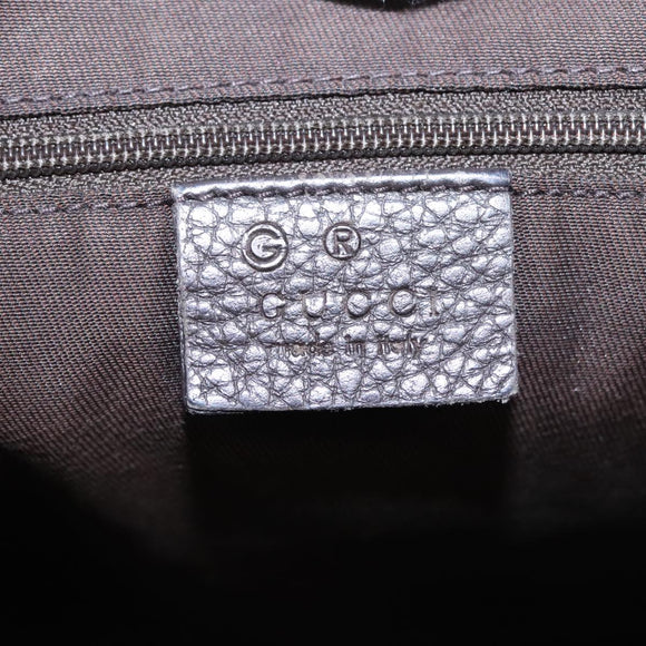 GUCCI GG Canvas Abbey Shoulder Bag Outlet Dark Brown Silver 268642 Auth bs20652