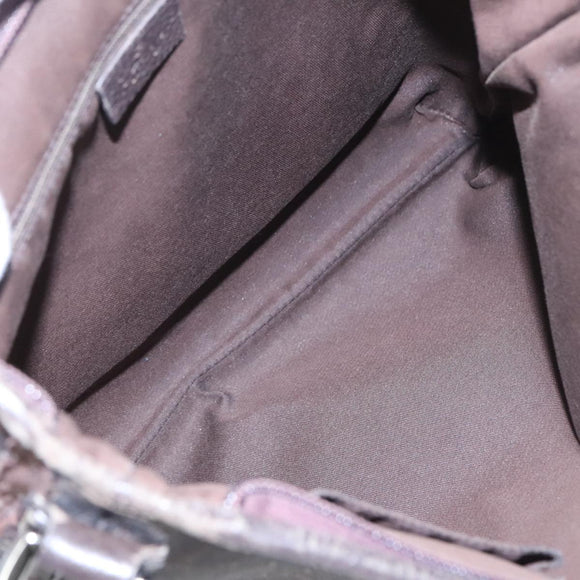 GUCCI GG Canvas Abbey Shoulder Bag Outlet Dark Brown Silver 268642 Auth bs20652