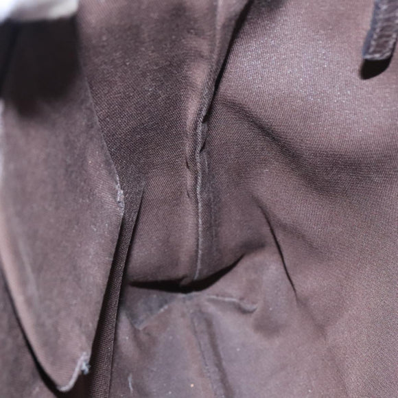 GUCCI GG Canvas Abbey Shoulder Bag Outlet Dark Brown Silver 268642 Auth bs20652